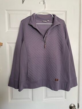 L.L. Bean Women’s Quilted Half-Zip Pullover Sweater - Lavender size 1X